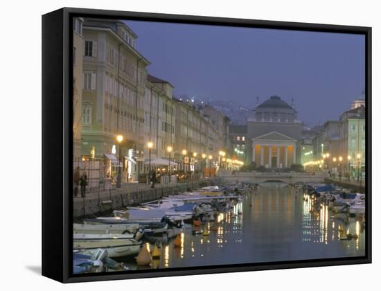 Grande Canale and Sant Antonio Thaumaturgo Christian Church, Trieste, Friuli-Venezia, Italy-Charles Bowman-Framed Stretched Canvas