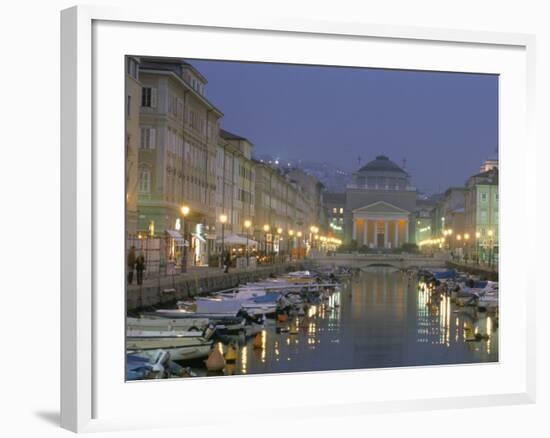 Grande Canale and Sant Antonio Thaumaturgo Christian Church, Trieste, Friuli-Venezia, Italy-Charles Bowman-Framed Photographic Print