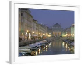 Grande Canale and Sant Antonio Thaumaturgo Christian Church, Trieste, Friuli-Venezia, Italy-Charles Bowman-Framed Photographic Print