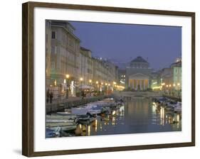 Grande Canale and Sant Antonio Thaumaturgo Christian Church, Trieste, Friuli-Venezia, Italy-Charles Bowman-Framed Photographic Print