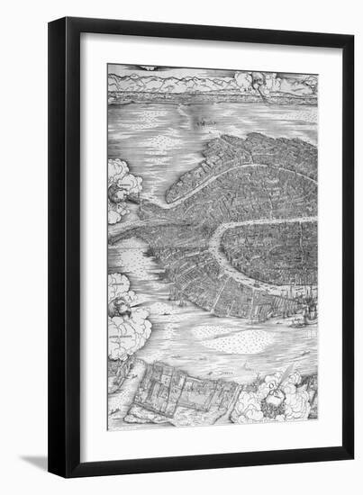 Grande Pianta Prospettica - Venice, C.1500 (Engraving) (Left Hand Side)-Jacopo De' Barbari-Framed Giclee Print