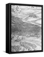 Grande Pianta Prospettica - Venice, C.1500 (Engraving) (Middle Section)-Jacopo De' Barbari-Framed Stretched Canvas