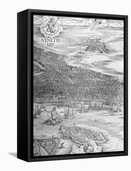 Grande Pianta Prospettica - Venice, C.1500 (Engraving) (Middle Section)-Jacopo De' Barbari-Framed Stretched Canvas