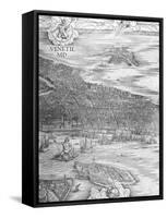 Grande Pianta Prospettica - Venice, C.1500 (Engraving) (Middle Section)-Jacopo De' Barbari-Framed Stretched Canvas