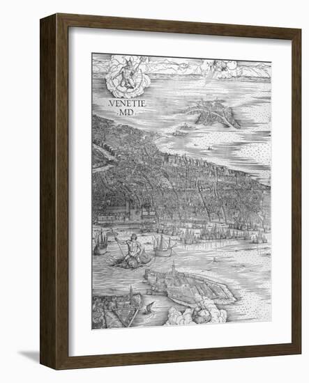 Grande Pianta Prospettica - Venice, C.1500 (Engraving) (Middle Section)-Jacopo De' Barbari-Framed Giclee Print