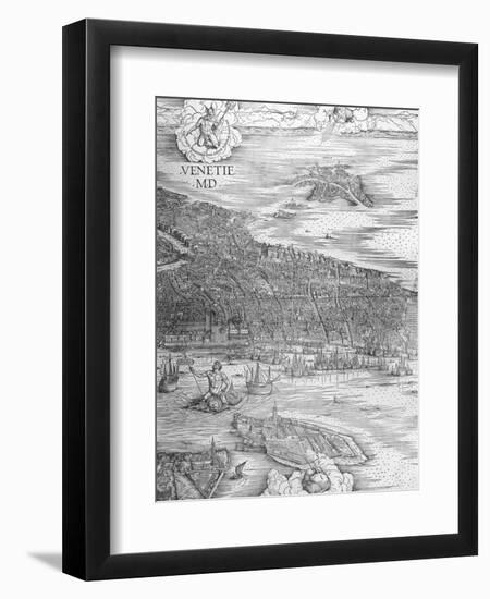 Grande Pianta Prospettica - Venice, C.1500 (Engraving) (Middle Section)-Jacopo De' Barbari-Framed Premium Giclee Print