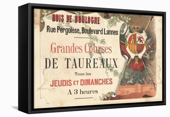 Grandes courses de taureaux-null-Framed Stretched Canvas