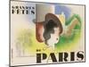 Grandes Fetes De Paris, 1934 French Travel and Tourism Poster-null-Mounted Giclee Print