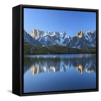 Grandes Jorasses and Dent Du Geant Reflected at Sunrise in Lac Des Cheserys-Roberto Moiola-Framed Stretched Canvas