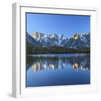 Grandes Jorasses and Dent Du Geant Reflected at Sunrise in Lac Des Cheserys-Roberto Moiola-Framed Photographic Print