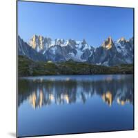 Grandes Jorasses and Dent Du Geant Reflected at Sunrise in Lac Des Cheserys-Roberto Moiola-Mounted Photographic Print