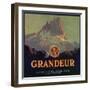 Grandeur Brand - Orange, California - Citrus Crate Label-Lantern Press-Framed Art Print