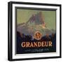 Grandeur Brand - Orange, California - Citrus Crate Label-Lantern Press-Framed Art Print