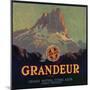 Grandeur Brand - Orange, California - Citrus Crate Label-Lantern Press-Mounted Art Print