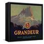 Grandeur Brand - Orange, California - Citrus Crate Label-Lantern Press-Framed Stretched Canvas