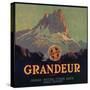 Grandeur Brand - Orange, California - Citrus Crate Label-Lantern Press-Stretched Canvas