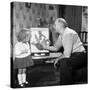 Grandfather and Child with a Prize Winning Caged Bird, Horden, County Durham, 1963-Michael Walters-Stretched Canvas