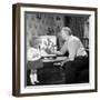 Grandfather and Child with a Prize Winning Caged Bird, Horden, County Durham, 1963-Michael Walters-Framed Photographic Print