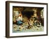 Grandfather's Visit, (Oil on Canvas)-Eugenio Zampighi-Framed Giclee Print