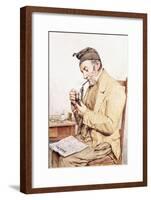 Grandfather with Pipe, 1903-Albert Anker-Framed Giclee Print