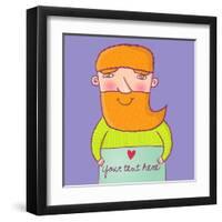 Grandfathers Portrait-smilewithjul-Framed Art Print