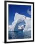 Grandidier Channel, Tourists Zodiac Cruising by Arched Iceberg Near Booth Island, Antarctica-Allan White-Framed Premium Photographic Print