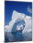 Grandidier Channel, Tourists Zodiac Cruising by Arched Iceberg Near Booth Island, Antarctica-Allan White-Mounted Photographic Print