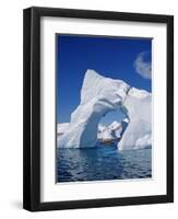 Grandidier Channel, Tourists Zodiac Cruising by Arched Iceberg Near Booth Island, Antarctica-Allan White-Framed Photographic Print