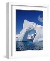 Grandidier Channel, Tourists Zodiac Cruising by Arched Iceberg Near Booth Island, Antarctica-Allan White-Framed Photographic Print