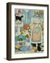 Grandma and 10 cats in the bathroom-Linda Benton-Framed Giclee Print