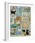 Grandma and 10 cats in the bathroom-Linda Benton-Framed Giclee Print