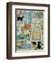 Grandma and 10 cats in the bathroom-Linda Benton-Framed Premium Giclee Print