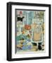 Grandma and 10 cats in the bathroom-Linda Benton-Framed Premium Giclee Print