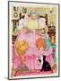 Grandma and 2 Cats and a Pink Bed-Linda Benton-Mounted Giclee Print