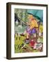 Grandma and cat fishing-Linda Benton-Framed Giclee Print