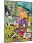 Grandma and cat fishing-Linda Benton-Mounted Giclee Print