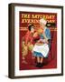 "Grandma and Football," Saturday Evening Post Cover, October 26, 1940-Russell Sambrook-Framed Premium Giclee Print