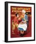 "Grandma and Football," Saturday Evening Post Cover, October 26, 1940-Russell Sambrook-Framed Premium Giclee Print