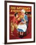 "Grandma and Football," Saturday Evening Post Cover, October 26, 1940-Russell Sambrook-Framed Giclee Print