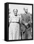 Grandma and Grandpa Pose in the Backyard, Ca. 1955-null-Framed Stretched Canvas