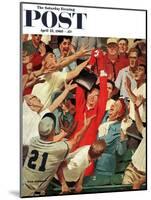 "Grandma Catches Fly-ball," Saturday Evening Post Cover, April 23, 1960-Richard Sargent-Mounted Giclee Print