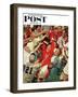 "Grandma Catches Fly-ball," Saturday Evening Post Cover, April 23, 1960-Richard Sargent-Framed Premium Giclee Print