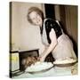 Grandma Cooks in the Kitchen, Ca. 1952-null-Stretched Canvas