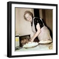 Grandma Cooks in the Kitchen, Ca. 1952-null-Framed Photographic Print