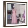 Grandma Is All Dressed Up and Standing Next to a TV, Ca. 1965-null-Framed Photographic Print