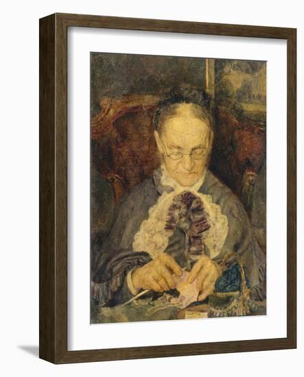 Grandma Knorre Knitting, 1883-Mikhail Alexandrovich Vrubel-Framed Giclee Print