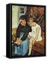 Grandmere Chaussant Une Fillette, 1931-Suzanne Valadon-Framed Stretched Canvas