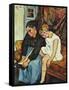 Grandmere chaussant une Fillette-Suzanne Valadon-Framed Stretched Canvas