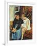 Grandmere chaussant une Fillette-Suzanne Valadon-Framed Giclee Print