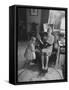 Grandmother Playing with Her Granddaughter-Ralph Crane-Framed Stretched Canvas